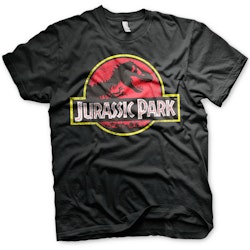 JURASSIC PARK: Distressed Logo T-Shirt (Black)