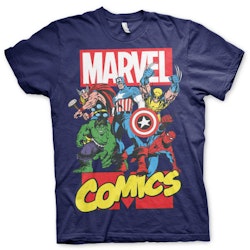 MARVEL COMICS: Heroes T-Shirt (Navy)