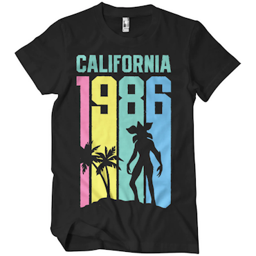 STRANGER THINGS: California 1986 T-Shirt (Black)