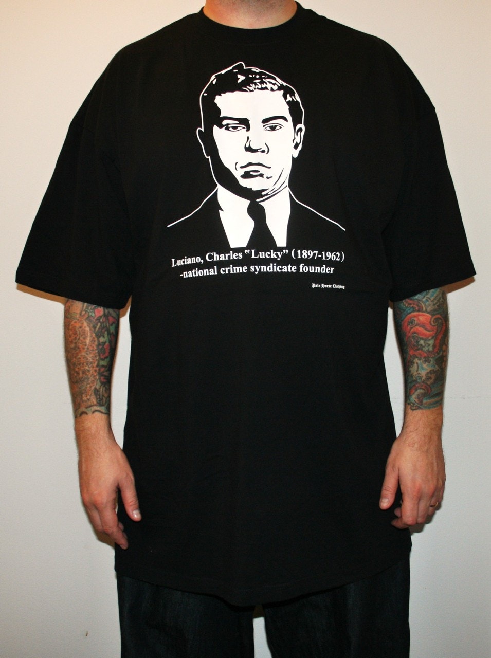 PALE HORSE ORIGINALS: Lucky Luciano Tall tee (black)