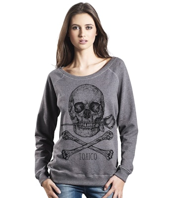 TOXICO: Skull Rose Sweatshirt (charcoal)
