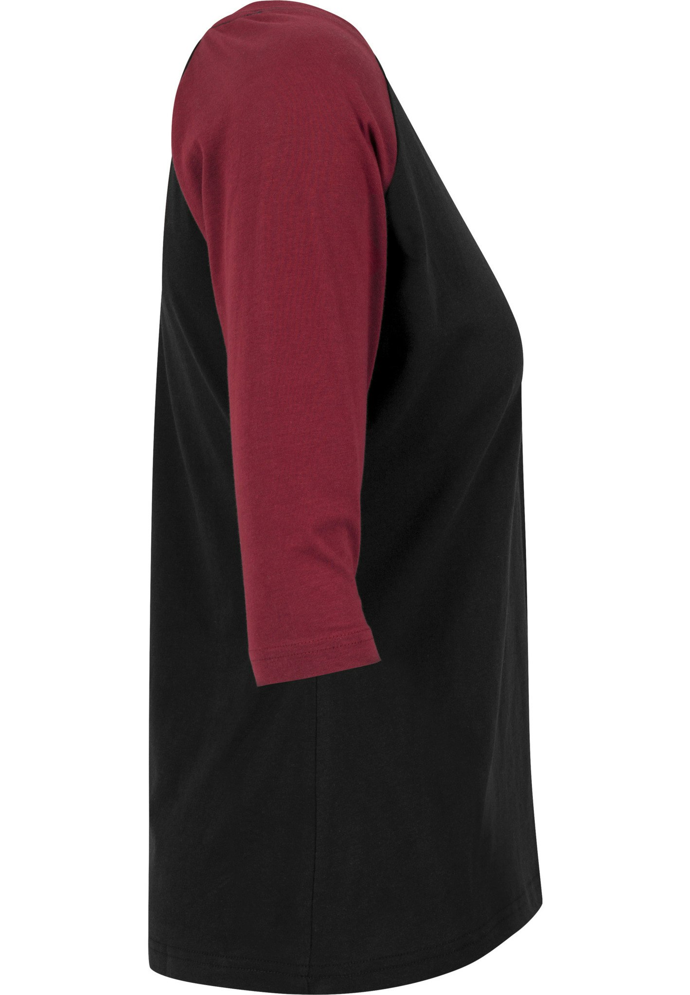 URBAN CLASSICS: Ladies 3/4 Contrast Raglan Tee (black/burgundy)