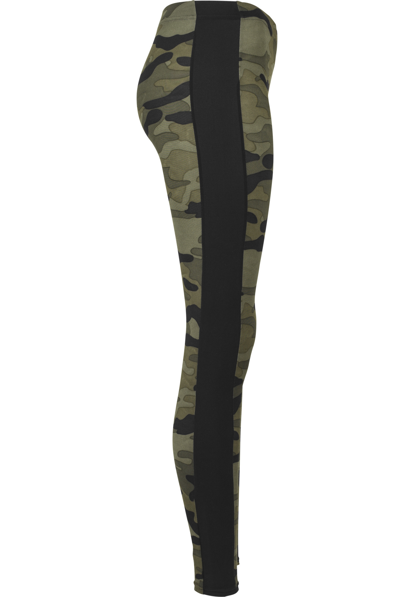 URBAN CLASSICS: Camo Stripe Leggings (wood camo/black)