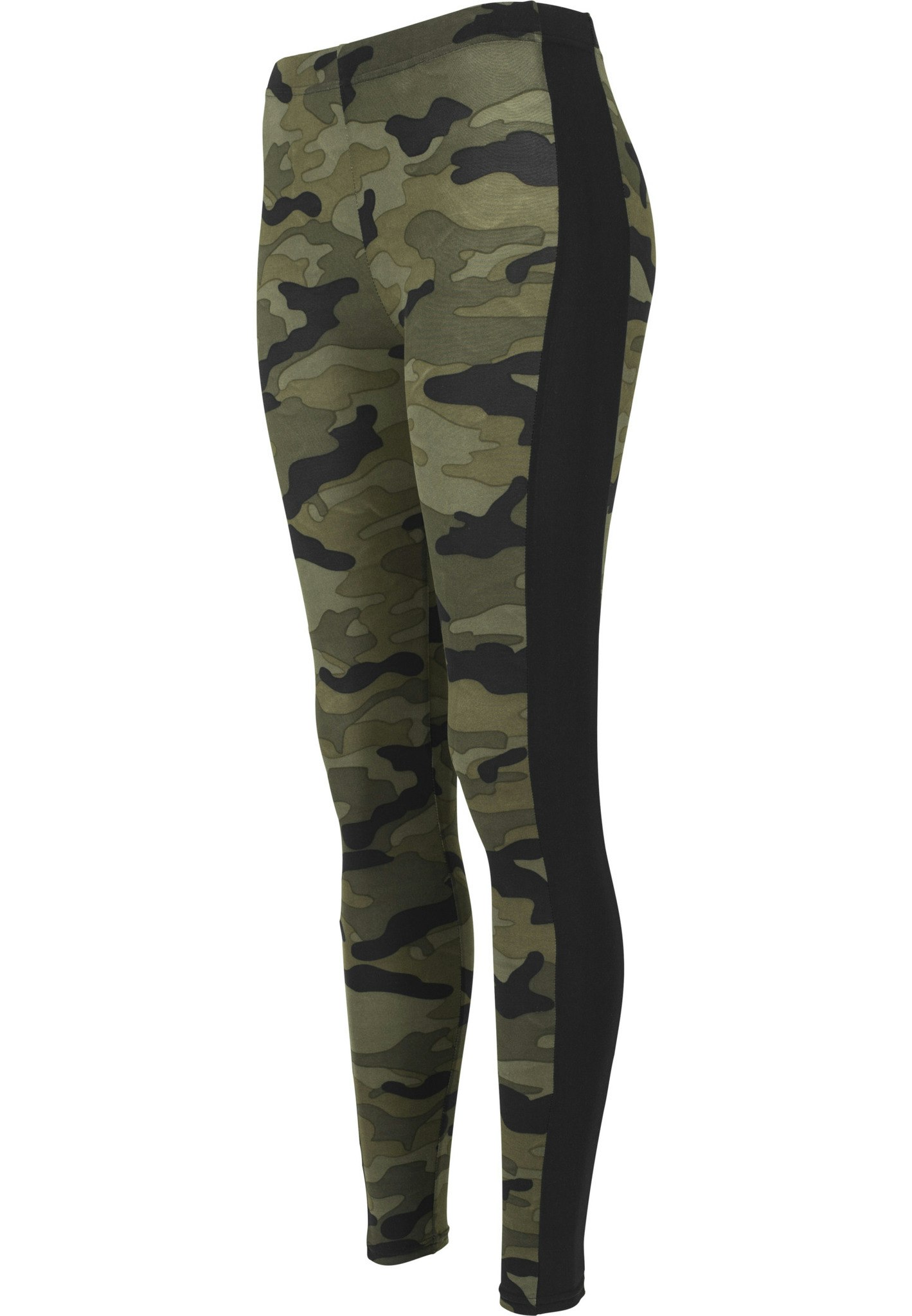 URBAN CLASSICS: Camo Stripe Leggings (wood camo/black)