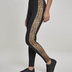 URBAN CLASSICS: Ladies Side Striped Pattern Leggings (black/leo)