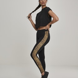 URBAN CLASSICS: Ladies Side Striped Pattern Leggings (black/leo)