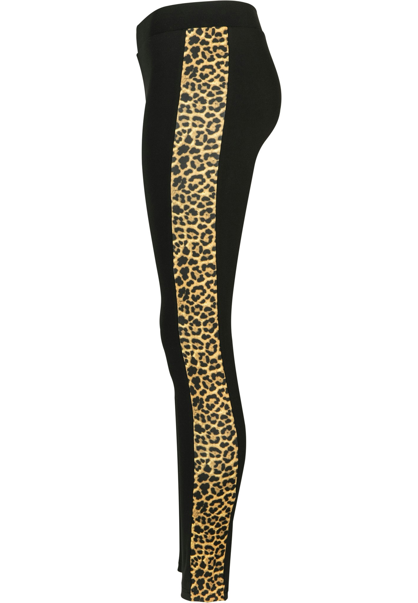 URBAN CLASSICS: Ladies Side Striped Pattern Leggings (black/leo)