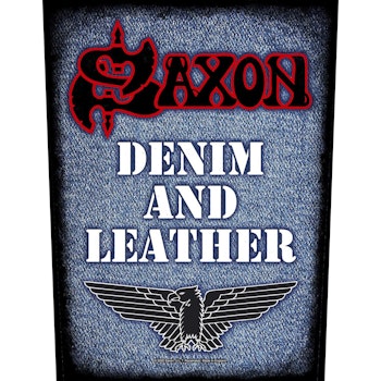 SAXON: Denim And Leather Back Patch (ryggmärke)