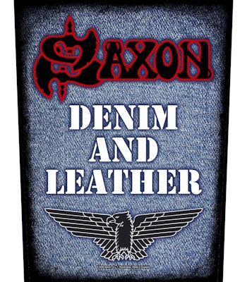 SAXON: Denim And Leather Back Patch (ryggmärke)