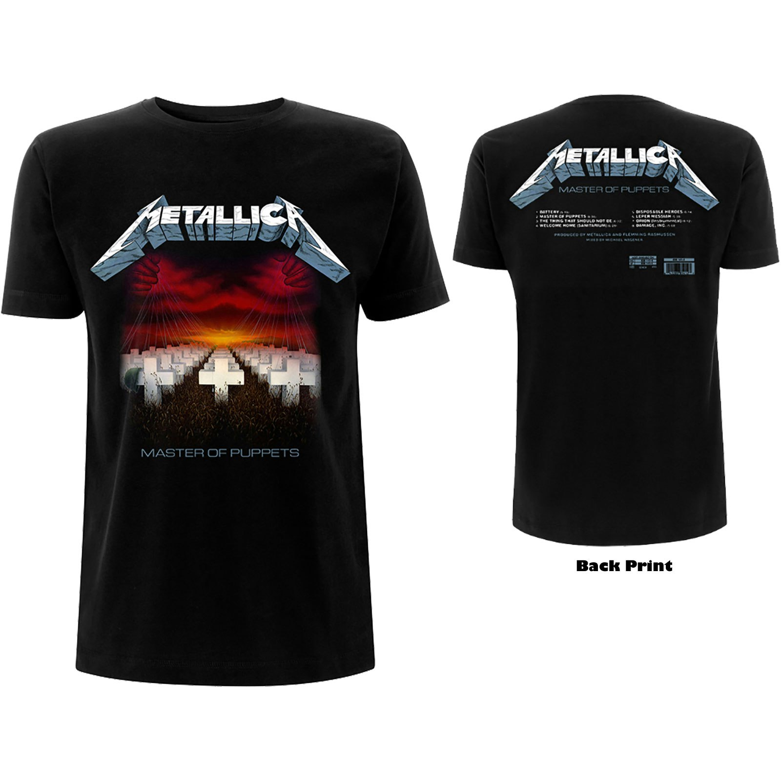 METALLICA: Master of Puppets Tracks (Back Print) T-shirt (black)