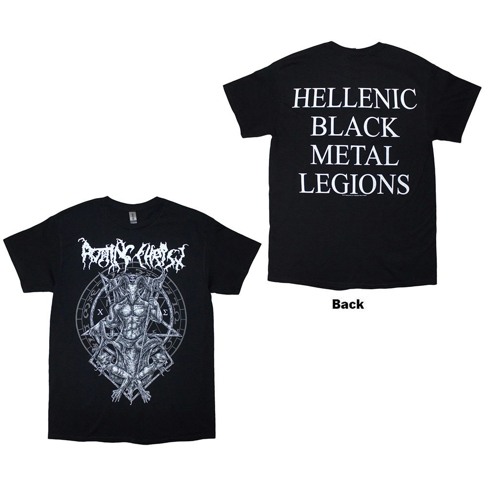 ROTTING CHRIST: Hellenic Black Metal Legions (Back Print) T-shirt (black)