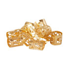 🎀 Metal Beads Gold – Guldfärgade metallpärlor för hår och flätor