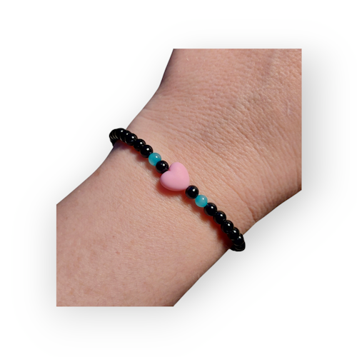 Armband hjärta svart