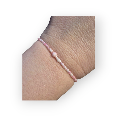 Armband Ljusrosa med pärla