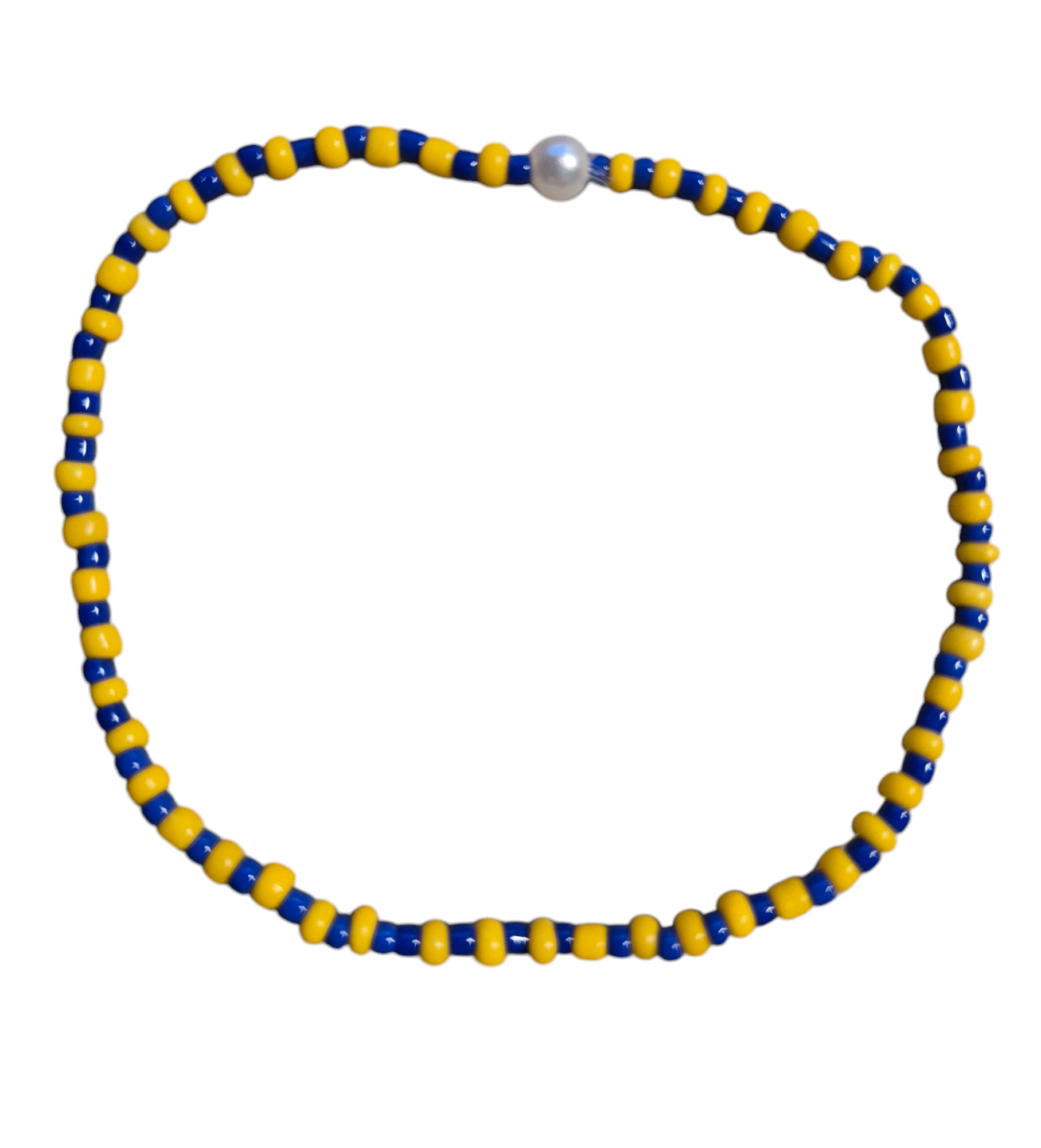 Armband Blå och gul med pärla