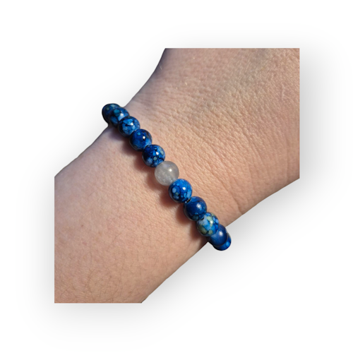 Armband Mörkblå med pärla
