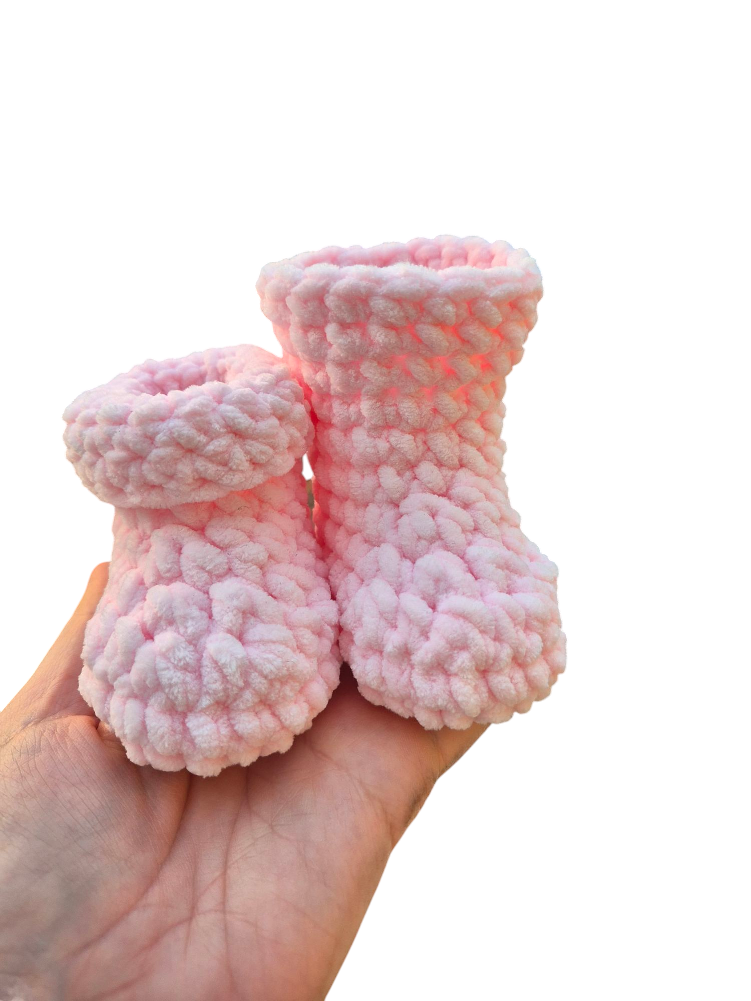 Virkade babykängor ljusrosa