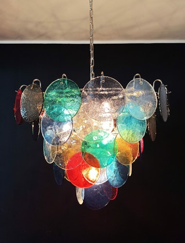 Enkel Murano takkrona - glasskivor multicolored