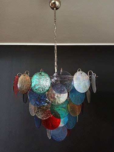 Enkel Murano takkrona - glasskivor multicolored