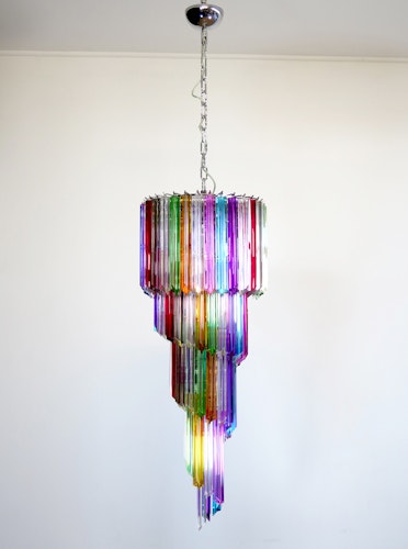 Murano ljuskrona fler färgade prismor