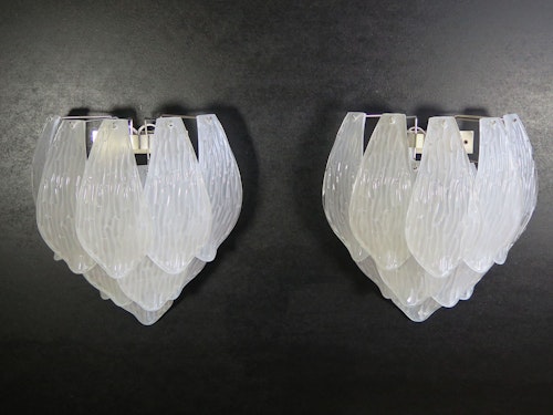 Ett par Italienska Murano vägglampa Art 60