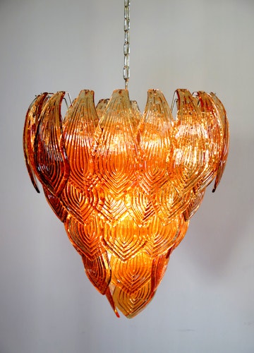 Enorm Italienska Murano Six-Tier Felci Glass ljuskrona