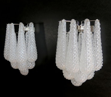 Fantastiskt par Murano vägglampor Droppe