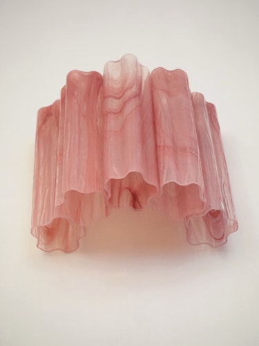 Ett par Albaster Murano vägglampor- rosa 5