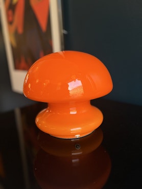 Vintage bordslampa i glas / Orange färg