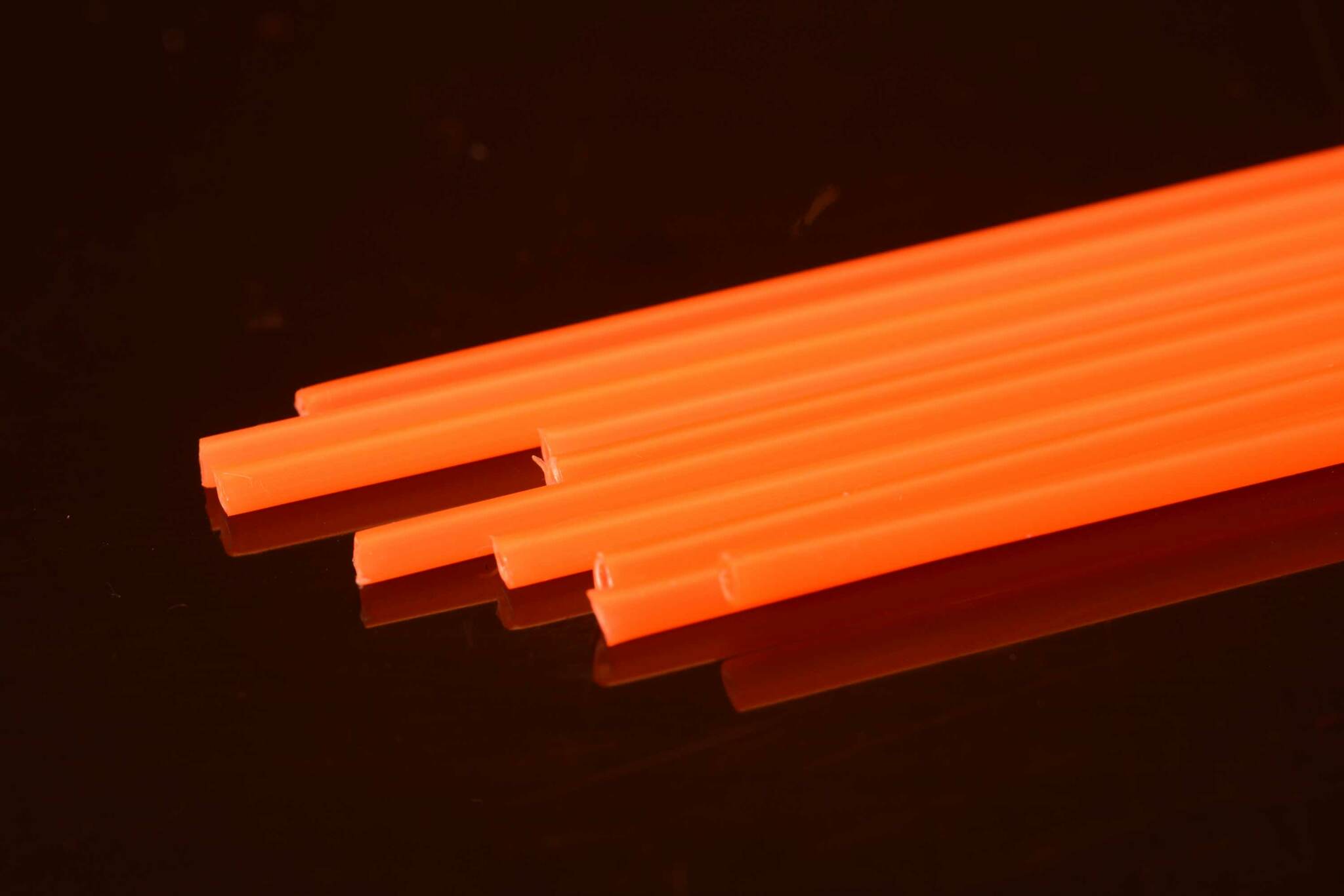 Hard Plastic Tube # 3,0 mm - Fluo Orange