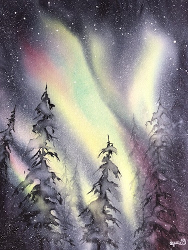 Northern lights playing