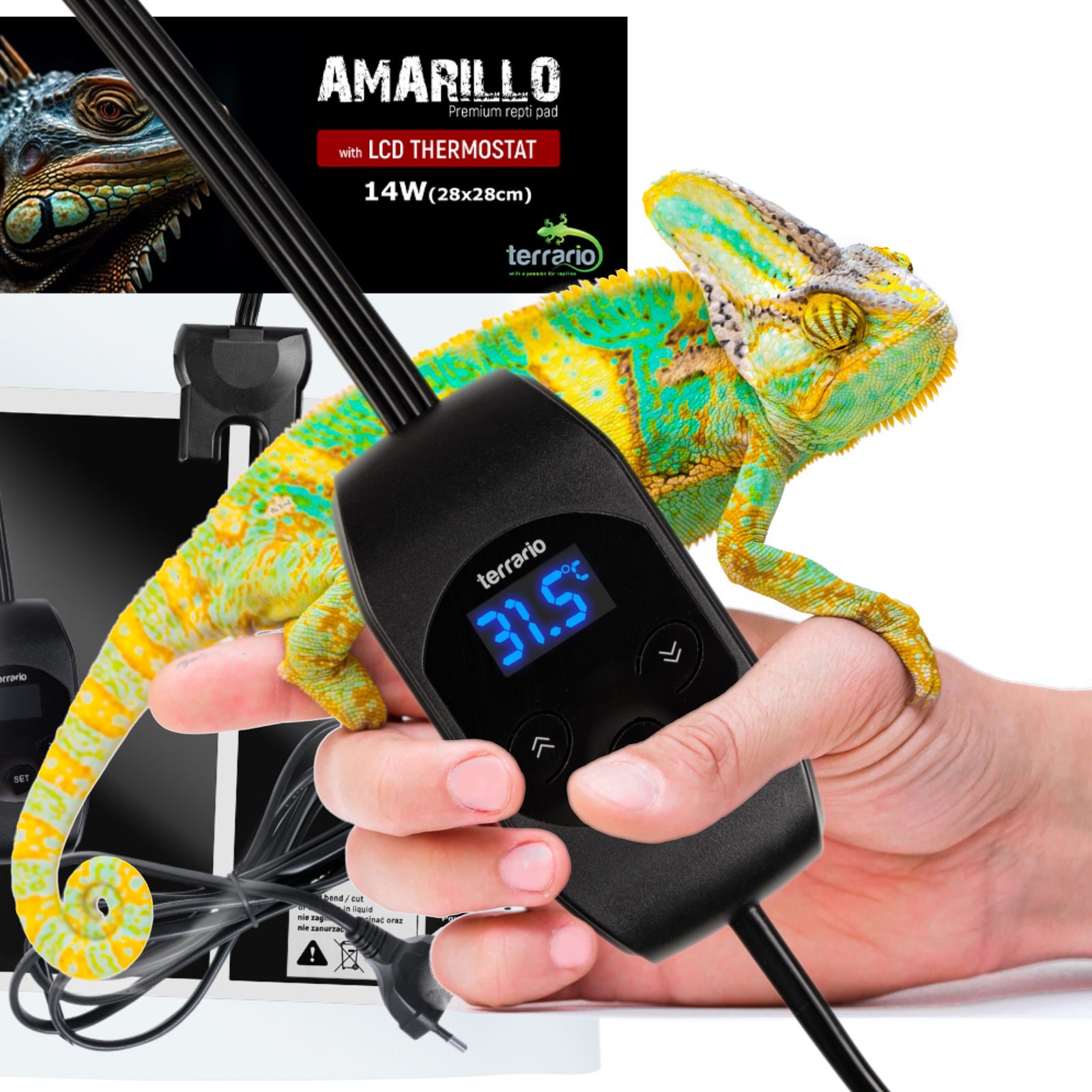 Terrario Amarillo 14W - värmematta med LCD-termostat