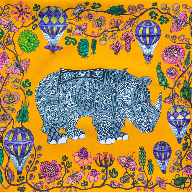Cushion cover "Rhino" yellow by Anna Strøm