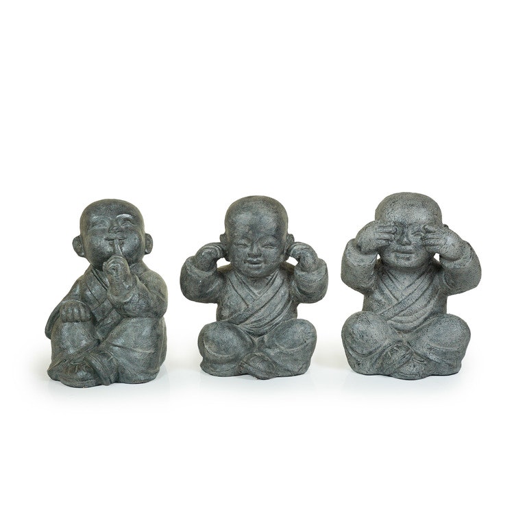 De tre vise munkarna skulptur
