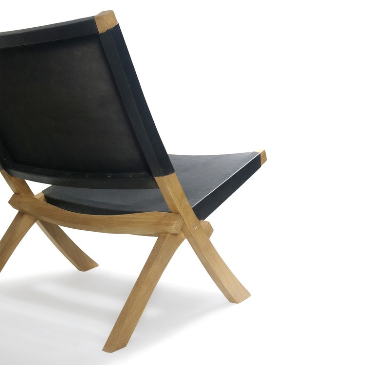 AMOND Lounge stol Træ lænestol Sort