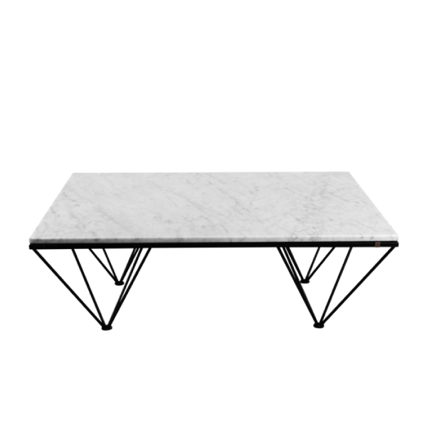Beige soffbord av marmor och stål