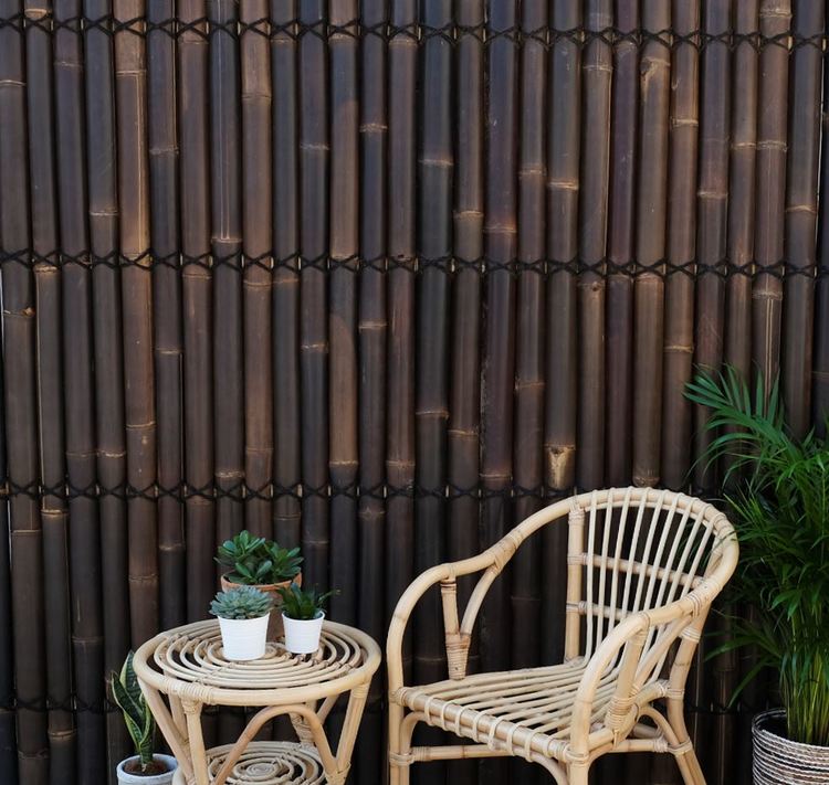 Svart bambu väggpanel för bambuväggar och bambu staket