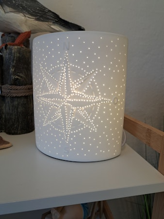Porcelæn lampe ellipse vindrose