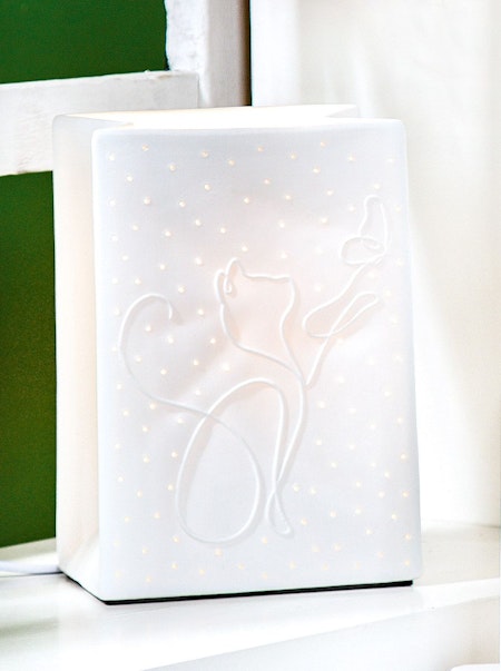 Bordlampe, rektangulær, "Love Cat"