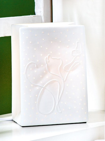 Bordlampe, rektangulær, "Love Cat"