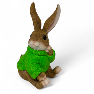 Kanin med sweater grøn