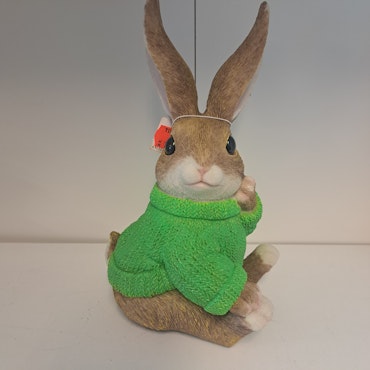 Kanin med sweater grøn