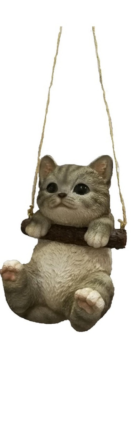 Hængende kat grå