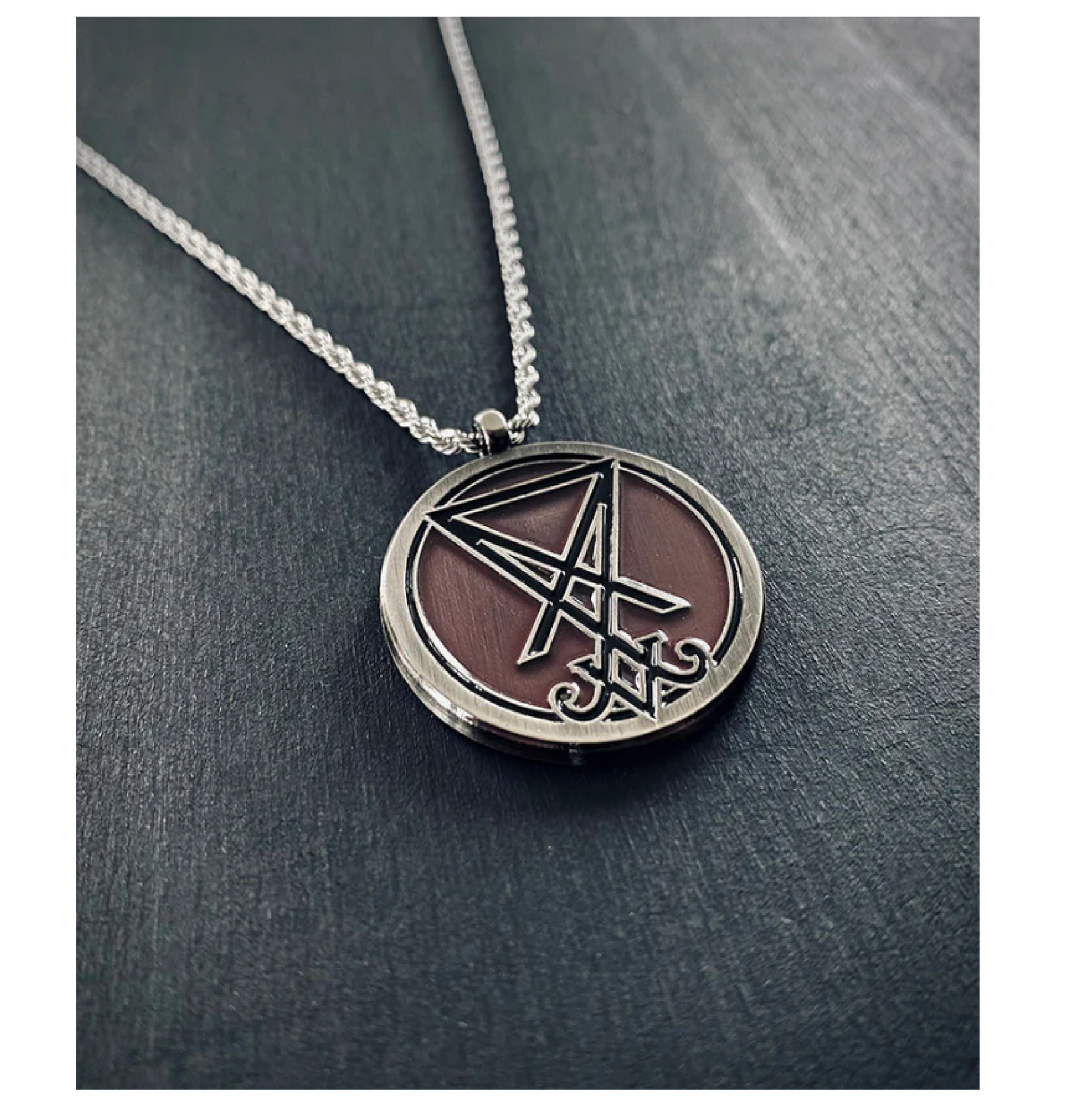 SIGIL OF LUCIFER, RED GLASS ENAMEL EDITION - NECKLACE