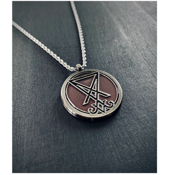 SIGIL OF LUCIFER, RED GLASS ENAMEL EDITION - NECKLACE
