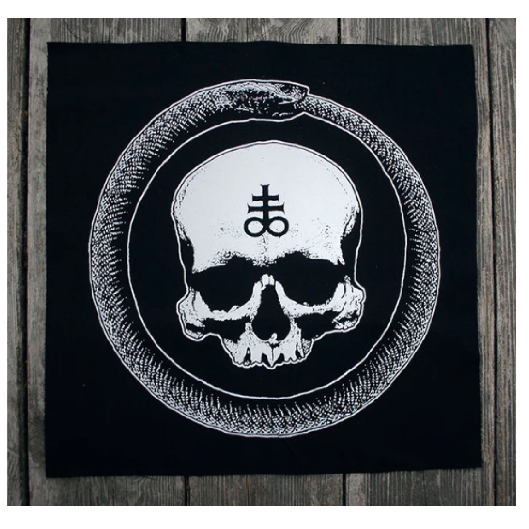 SKULL WITH LEVIATHAN CROSS AND OUROBOROS - BACK PATCH