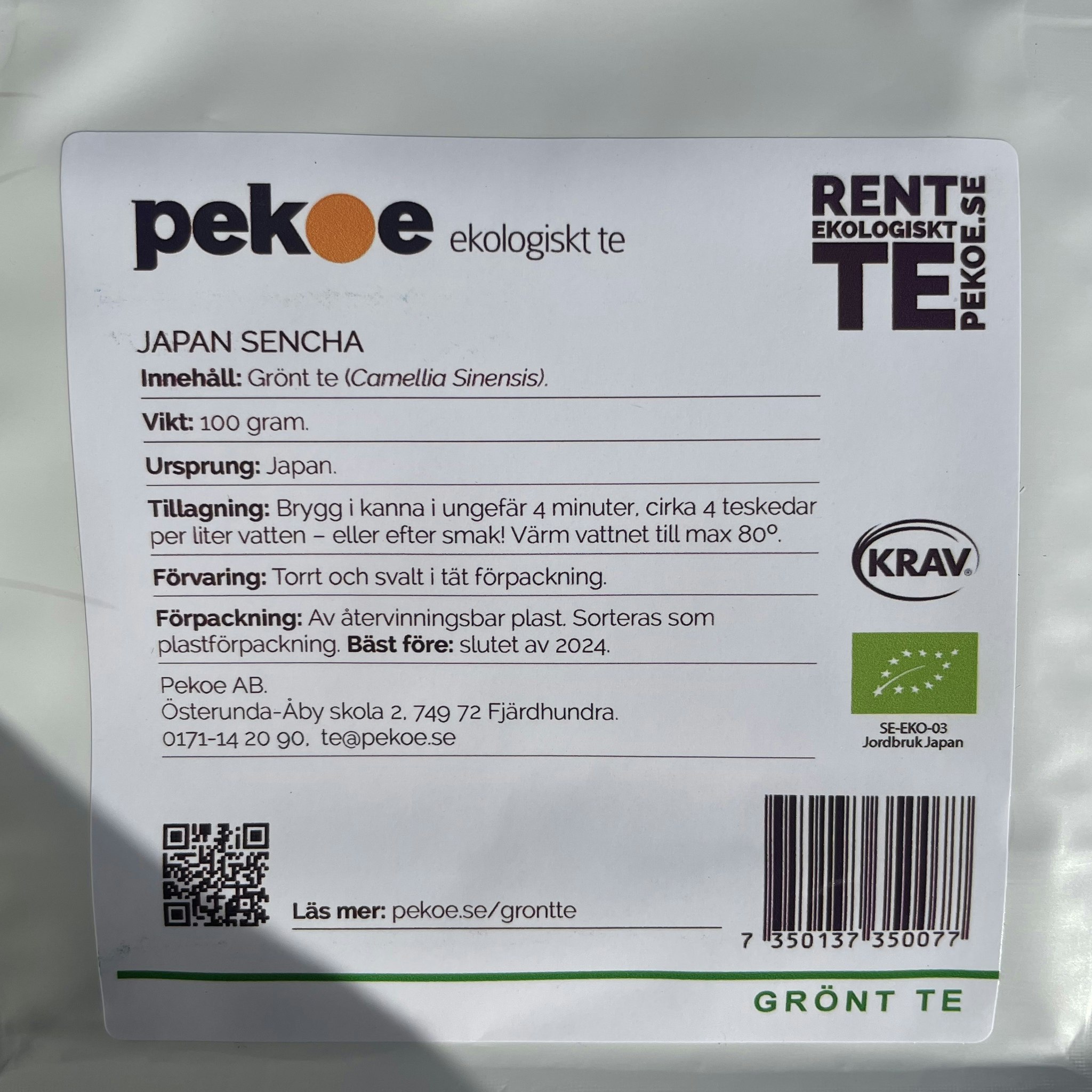 Pekoe Te Japan Sencha