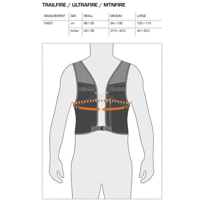 OMM TrailFire Vest + 2 x 350ml Flexi Flask Blue