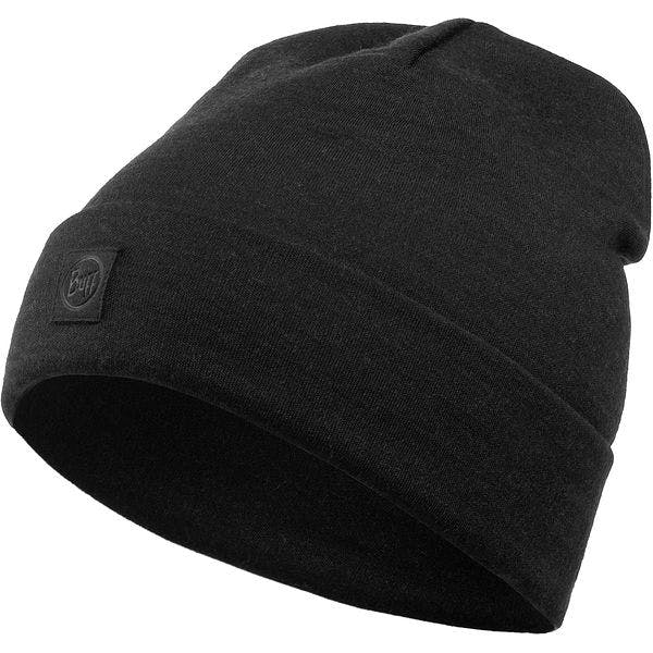 Buff Heavyweight Merino Wool Beanie Solid Black