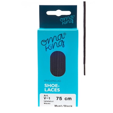 OmaKing Shoelaces Vaxed Black (100-180 cm)